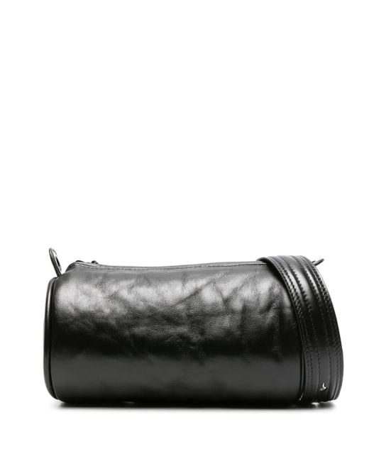 MARINE SERRE Black Billow Leather Crossbody Bag