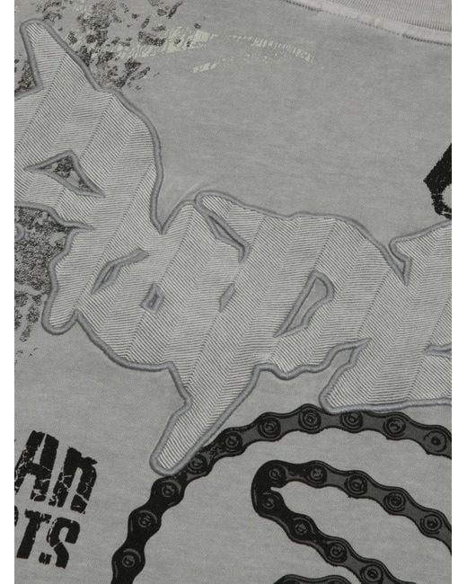 Aape By A Bathing Ape Gray Graphic-Print T-Shirt for men
