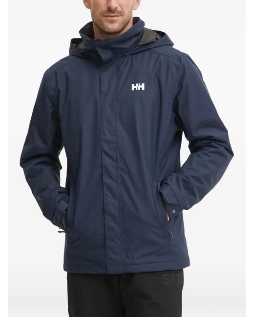Helly Hansen Blue Logo-Detail Hooded Jacket for men