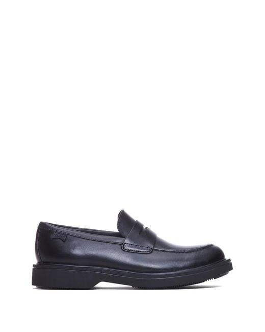 Camper Blue Norman Round-Toe Leather Loafers for men