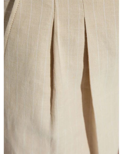 Paul Smith Natural Pleated High-Rise Shorts