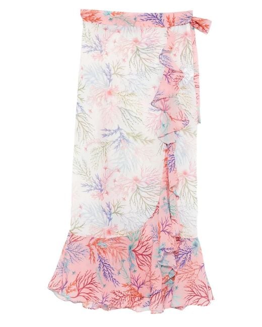 PATBO Pink Ruffled Seaweed Sarong