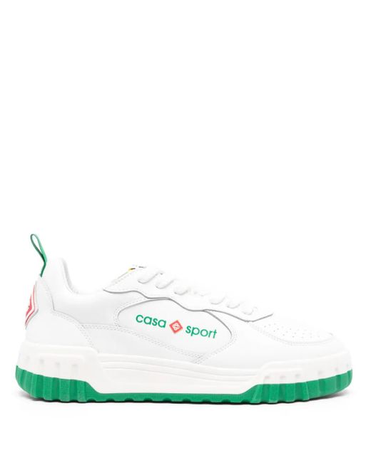 Casablanca Green Tennis Court Leather Sneakers for men