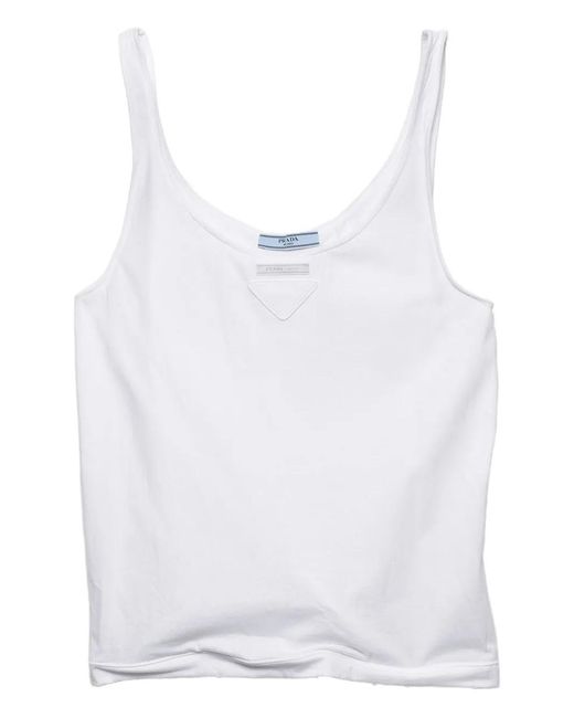 Top Con Parche Del Logo Prada de color White