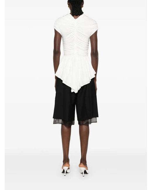 TOVE White Gabor Ruched Blouse