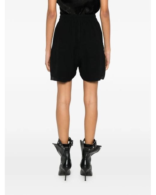 Rick Owens Black Drawstring Panelled Shorts