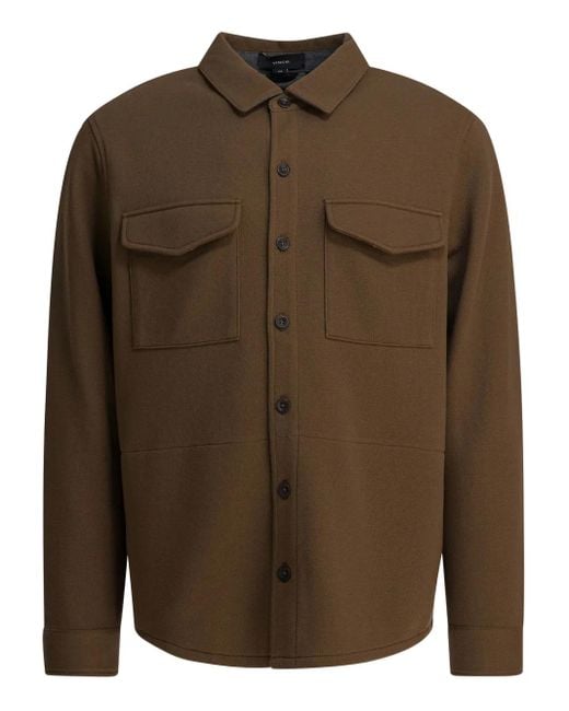 Vince Brown Cotton Blend Shirt Jacket for men