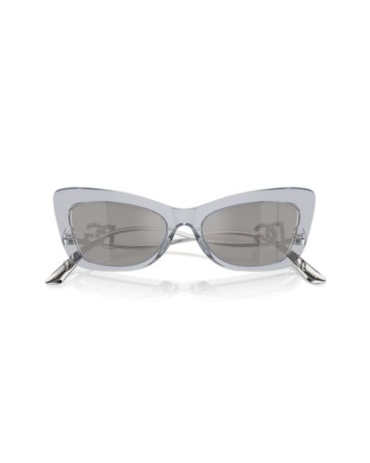 Dolce & Gabbana Gray Crystal Cat-eye Sunglasses