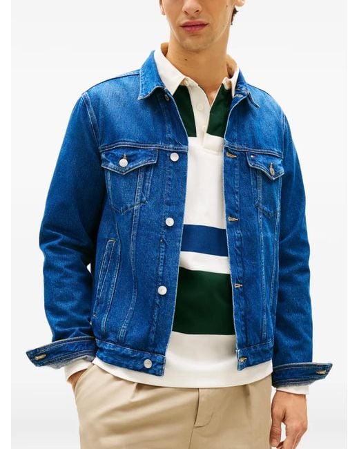 Tommy Hilfiger Blue Faded-Wash Denim Jacket for men