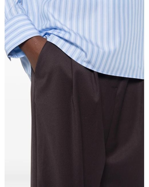Dixie Black Pleated Straight-Leg Trousers