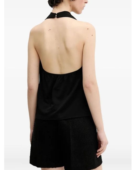 HUGO Black Cowl-Neck Sleeveless Top