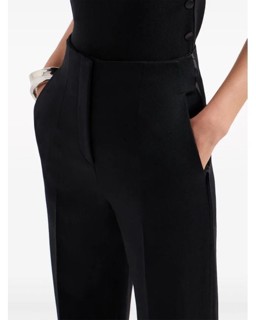 Giorgio Armani Black High-Waisted Wool Trousers