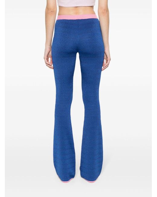 Pantalon évasé à motif en jacquard Bally en coloris Blue