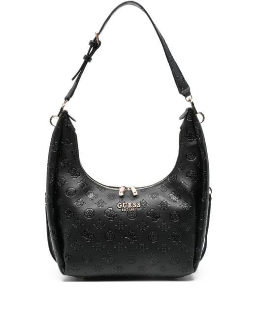 Guess Black Phoebe 4G Debossed-Logo Shoulder Bag