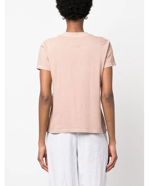 James Perse Pink Sheer Slub Crew Neck T-Shirt