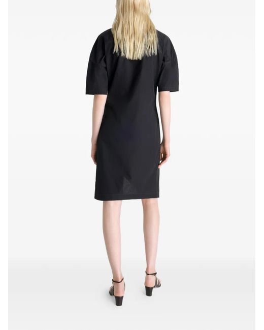 Lemaire Black Cotton Short Dress