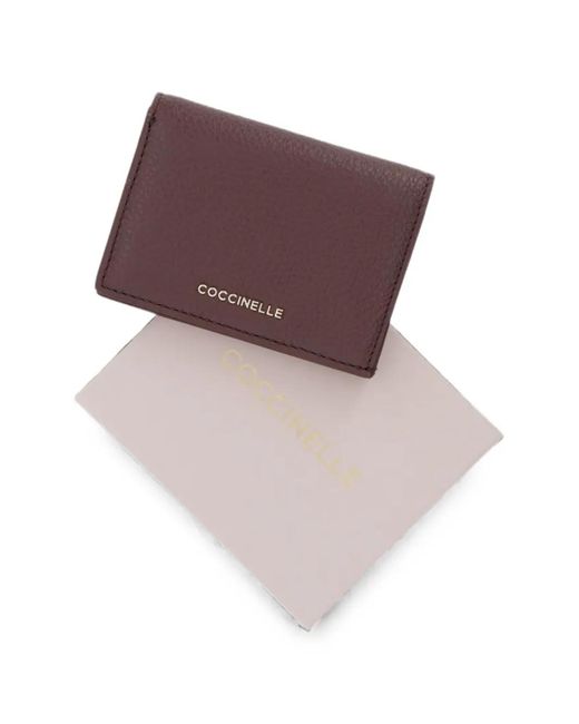 Coccinelle Purple Logo-Print Leather Wallet