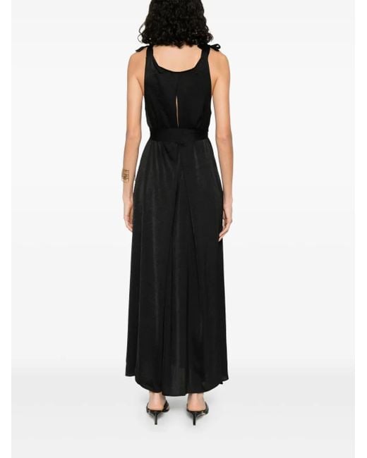 MOUTAKI Satin Midi Dress Black