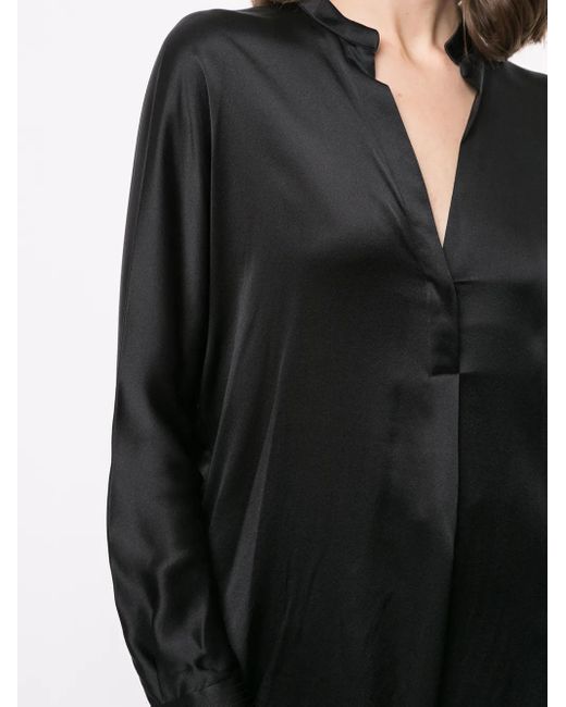 Vince Black Silk V-neck Blouse