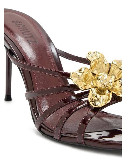 SCHUTZ SHOES White Flora Floral Stiletto Sandals