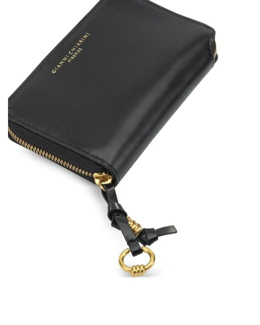 Gianni Chiarini Black Zip Charm Wallet