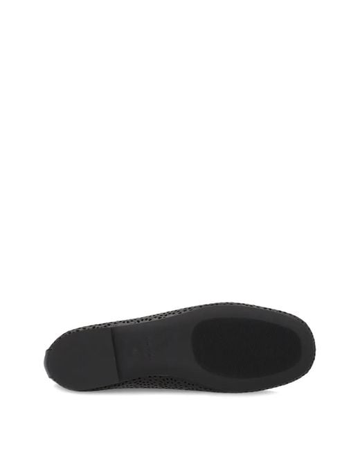 Frau Black Perforated Leather Lace-Up Shoes