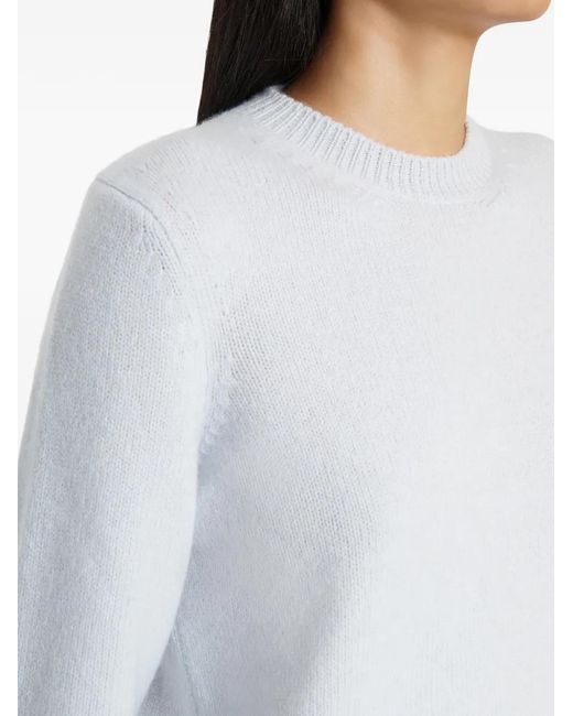 Khaite White Leta Crew-Neck Sweater