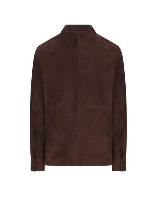 Herno Brown Zip-Up Jacket for men