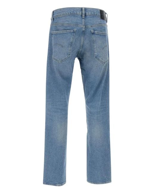 G-Star Blue Logo-Patch Straight Jeans for men