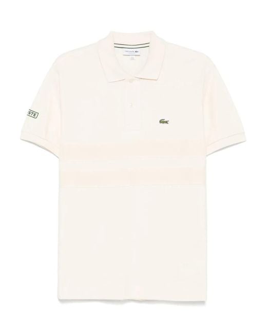 Lacoste White Medium Baguette Bag With Embossed Iconic Ff Motif for men
