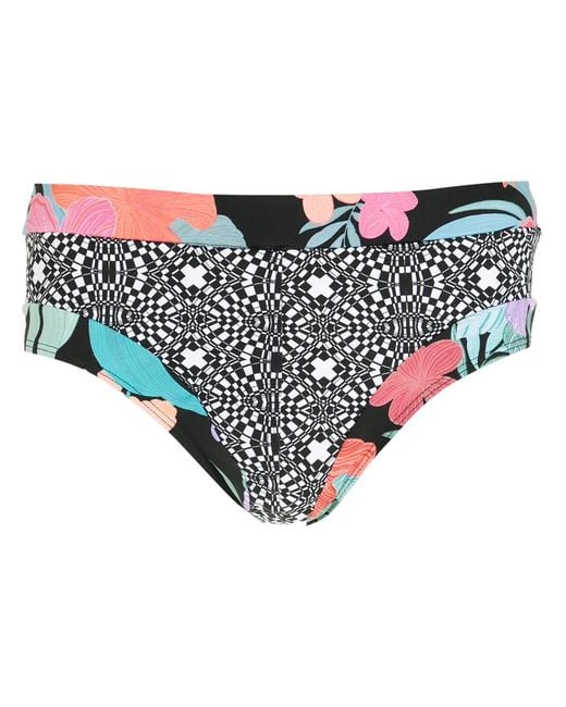 Amir Slama Multicolor Striped Panels Hibiscus Swimming Trunks for men