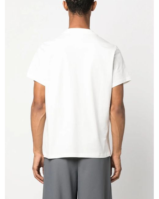 Courreges White Logo-Patch Cotton T-Shirt for men