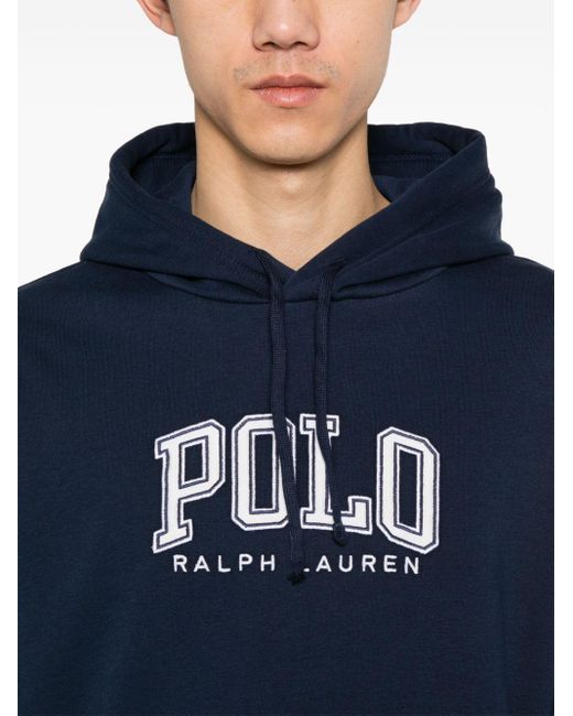 Polo Ralph Lauren Blue Logo-embroidered Coton-blend Hoodie for men