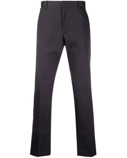 Zegna Blue Straight-Leg Cotton Trousers for men