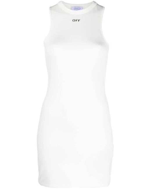 Off-White c/o Virgil Abloh Mini-jurk Met Print in het White