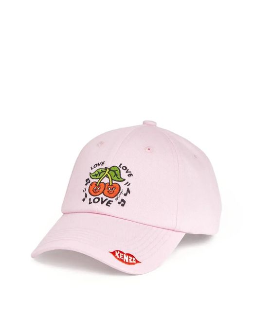 KENZO Pink Loves Embroidered 6-Panel Cap for men