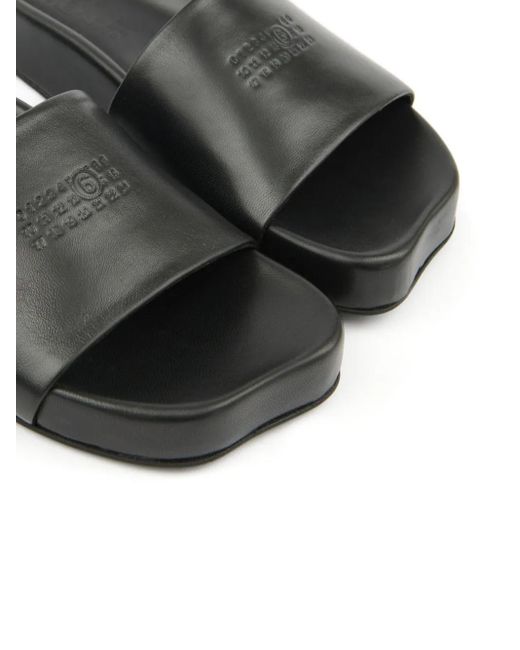 MM6 by Maison Margiela Black Numbers-Motif Slides