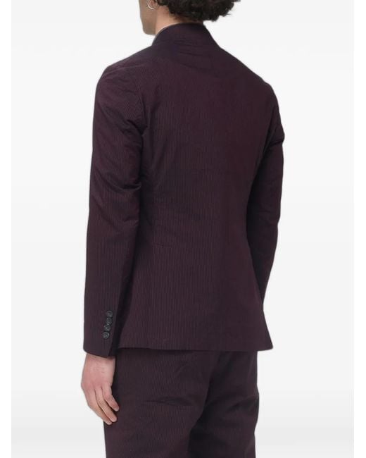 Antonio Marras Purple Pinstripe Double-Breasted Blazer for men