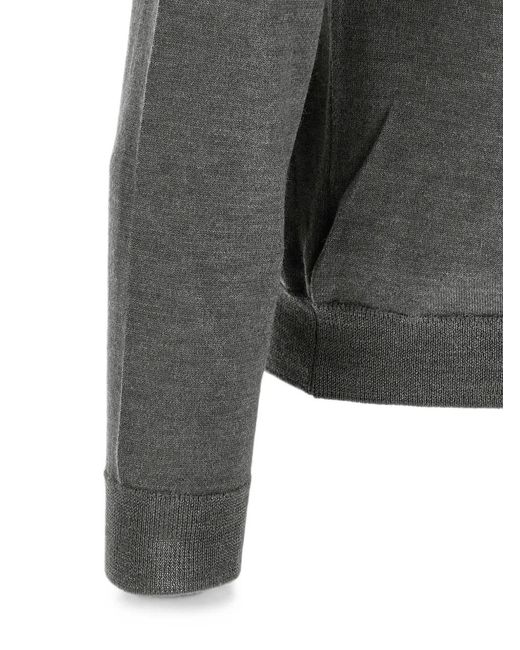 Zanone Gray Roll-Neck Wool Sweater for men