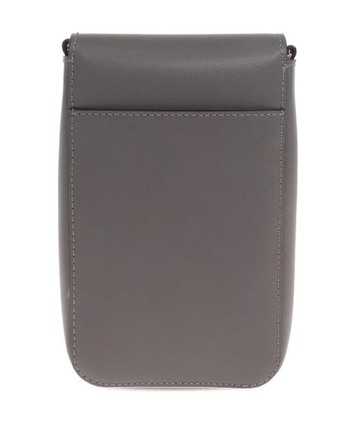 Furla Gray Chain-Strap Spherical-Clasp Bag