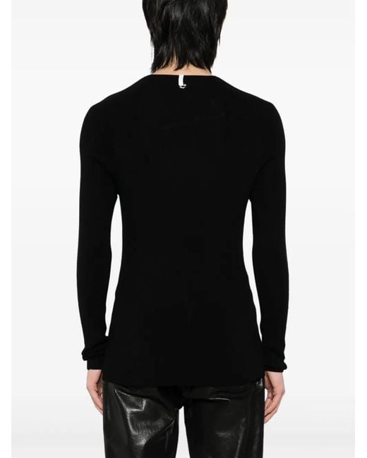 Label Under Construction Black Round-Neck Jumper for men
