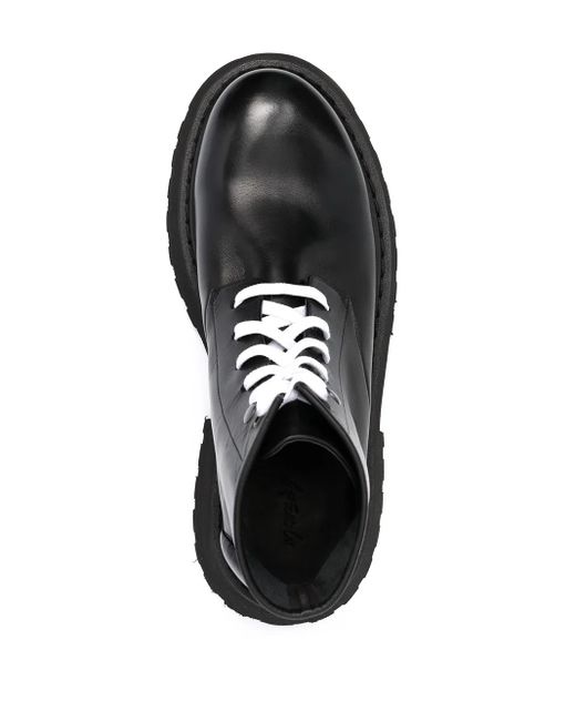 Marsèll Black Micarro Leather Combat Boots