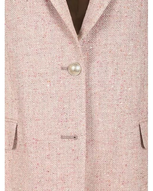 Tagliatore Pink Blazer À Revers Pointus Et Boutons Métallisés