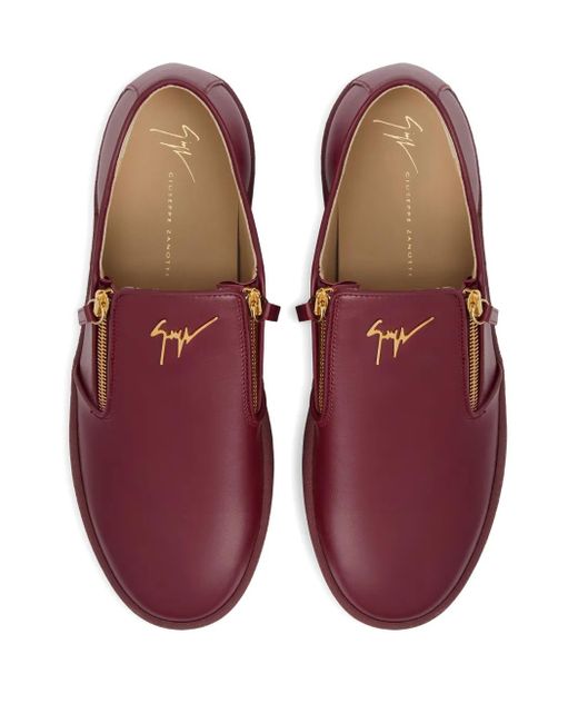 Giuseppe Zanotti Red Gz-Kobe Signature-Detail Zipped Slip-Ons for men