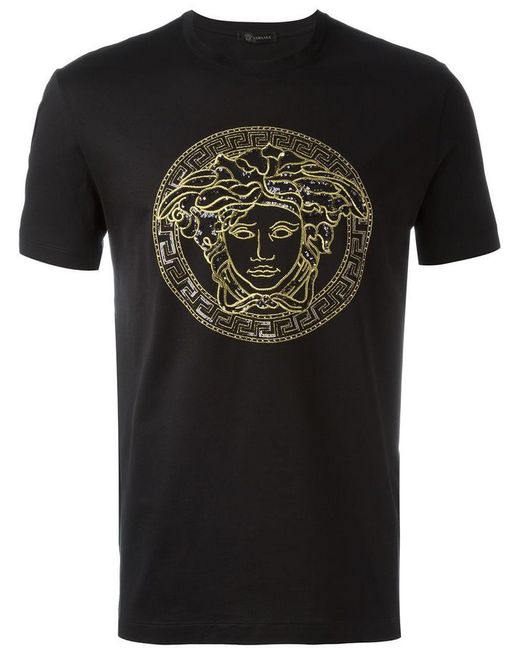 Versace Classic Medusa Sequin T-shirt in Black for Men | Lyst