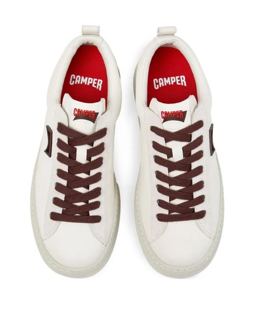 Camper White Runner Leather Lace-Up Sneakers for men