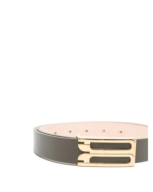 Victoria Beckham White Logo-Buckle Belt
