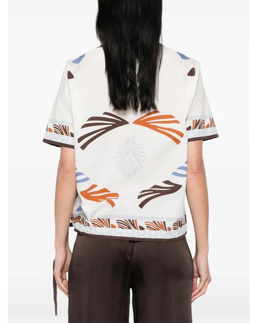 Herno Katoenen Blouse Met Patroon in het White
