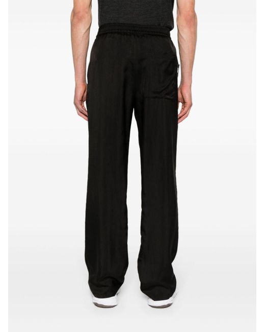 Pantalones rectos con cintura elástica MSGM de hombre de color Black