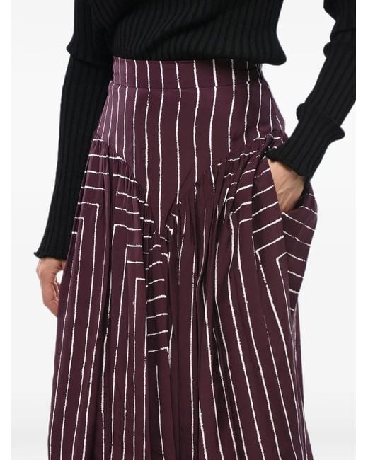 Stella McCartney Purple Maxi Sweet Heart Striped Skirt